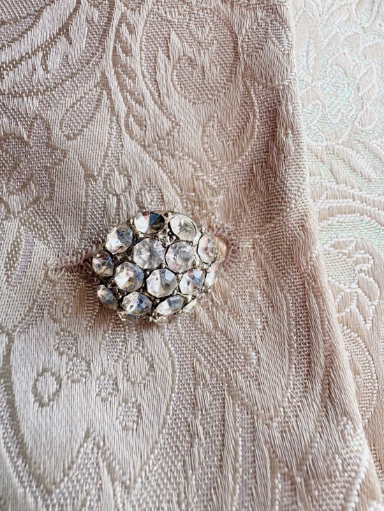 Victor Costa Feather Trim Brocade Jacket Ivory Champagne Embellished Size 8 - Picture 5 of 8